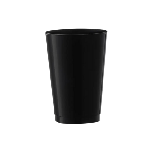 Black plastic cup with a sleek design event tableware from Parte Haus party supply store in Bethesda Maryland