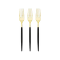 Gold and black forks modern flatware for elegant dinner from Parte Haus party supply store in Bethesda MD