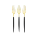 Gold and black forks modern flatware for elegant dinner from Parte Haus party supply store in Bethesda MD