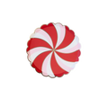 Red and pink swirled scalloped plate with gold trim Christmas theme from Parte Haus party supply store in Bethesda MD