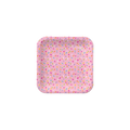 Pink confetti square plate with sprinkle design birthday theme from Parte Haus party supply store in Bethesda MD