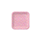 Pink confetti square plate with sprinkle design birthday theme from Parte Haus party supply store in Bethesda MD