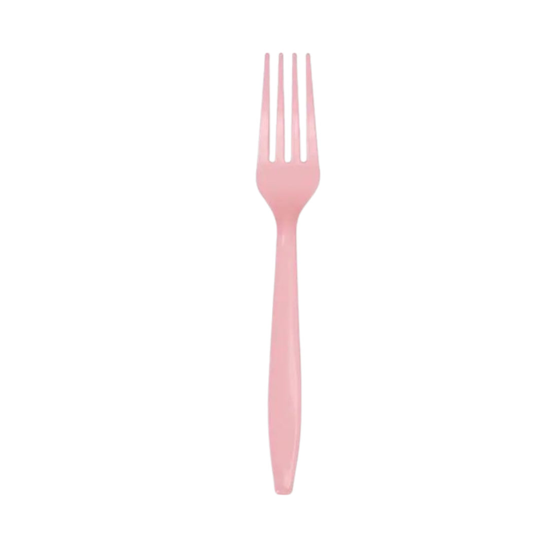 pink plastic fork simple design birthday from Parte Haus party supply store in Bethesda MD