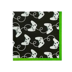 Black and green video game controller napkin for gamer birthday from Parte Haus party supply store in Bethesda MD