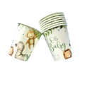 white animal print baby shower cups Oh Baby theme from Parte Haus party supply store in Bethesda Maryland
