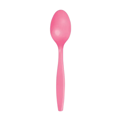 Pink plastic spoon with smooth finish birthday from Parte Haus party supply store in Bethesda MD