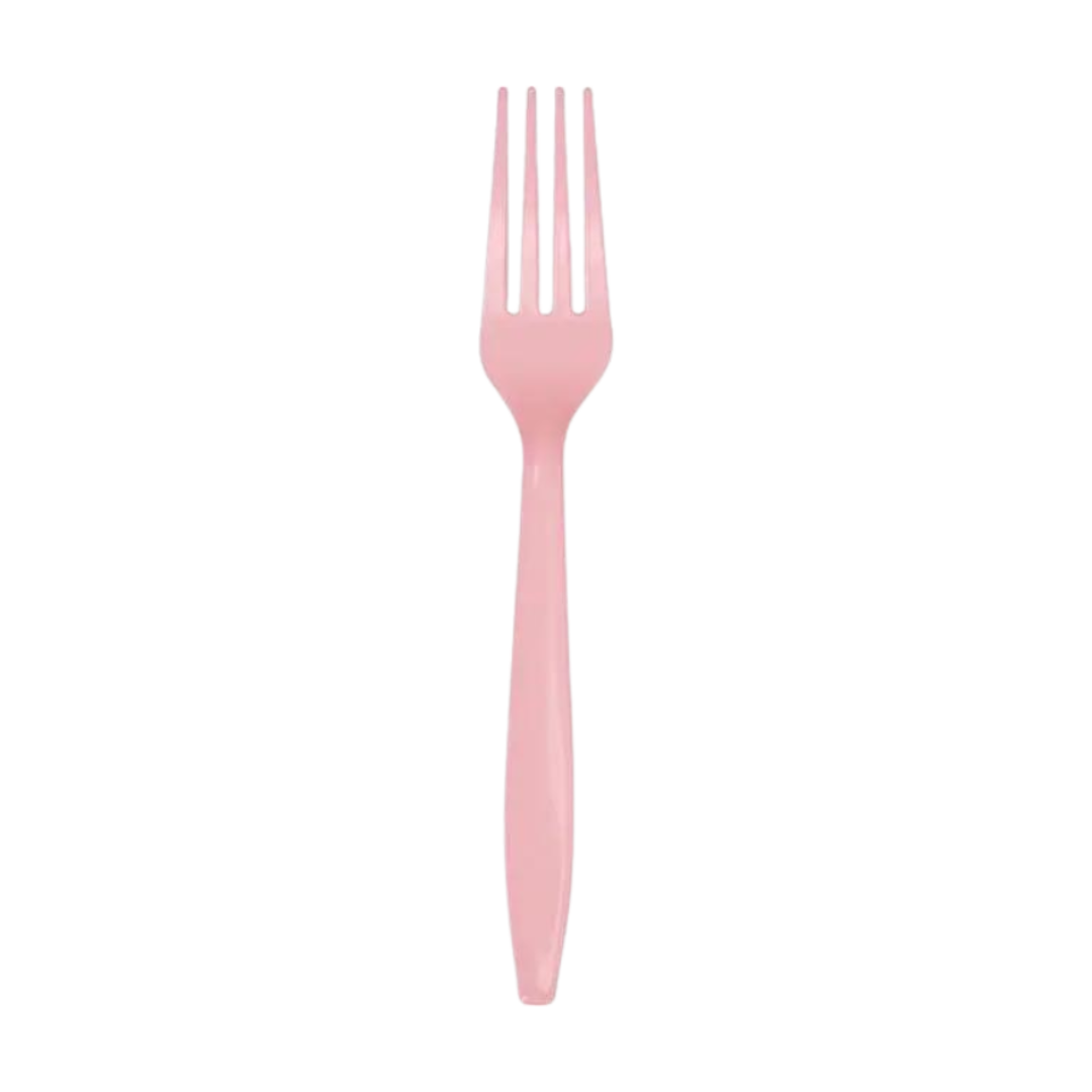 Pink plastic fork simple design birthday theme from Parte Haus party supply store in Bethesda Maryland