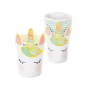 Pastel unicorn paper cups with closed eyes and gold horn for birthday from Parte Haus party supply store in Bethesda MD