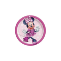 Pink Minnie Mouse plate with polka dots for kids birthday from Parte Haus party supply store in Bethesda MD