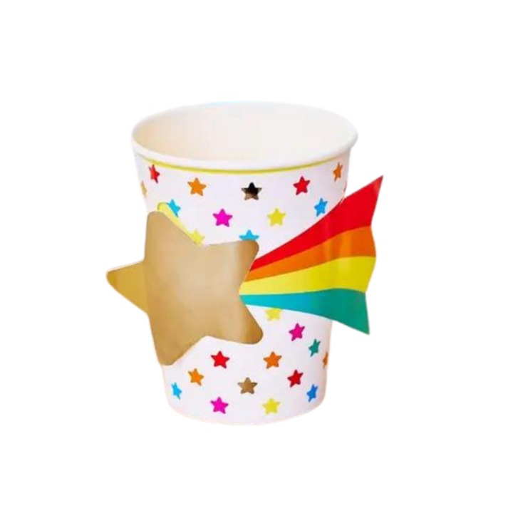 White and Rainbow Gold Shooting Star Cups