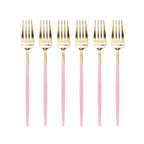 Pink and gold fork set elegant cutlery for birthday from Parte Haus party supply store in Bethesda Maryland