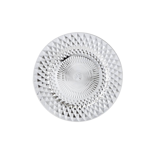 Clear geometric plastic plate elegant pattern celebration from Parte Haus party supply store in Bethesda Maryland