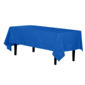 Royal blue table cover rectangular plastic for birthdays or events from Parte Haus party supply store in Bethesda MD