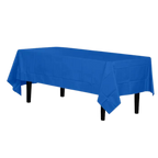 Royal blue table cover rectangular plastic for birthdays or events from Parte Haus party supply store in Bethesda MD