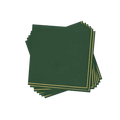 Green napkins with gold trim square elegant design from Parte Haus party supply store in Bethesda Maryland
