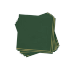 Green napkins with gold trim square elegant design from Parte Haus party supply store in Bethesda Maryland