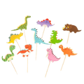 Colorful dinosaur cupcake toppers for kids dinosaur birthday theme from Parte Haus party supply store in Bethesda MD