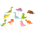 Colorful dinosaur cupcake toppers for kids dinosaur birthday theme from Parte Haus party supply store in Bethesda MD