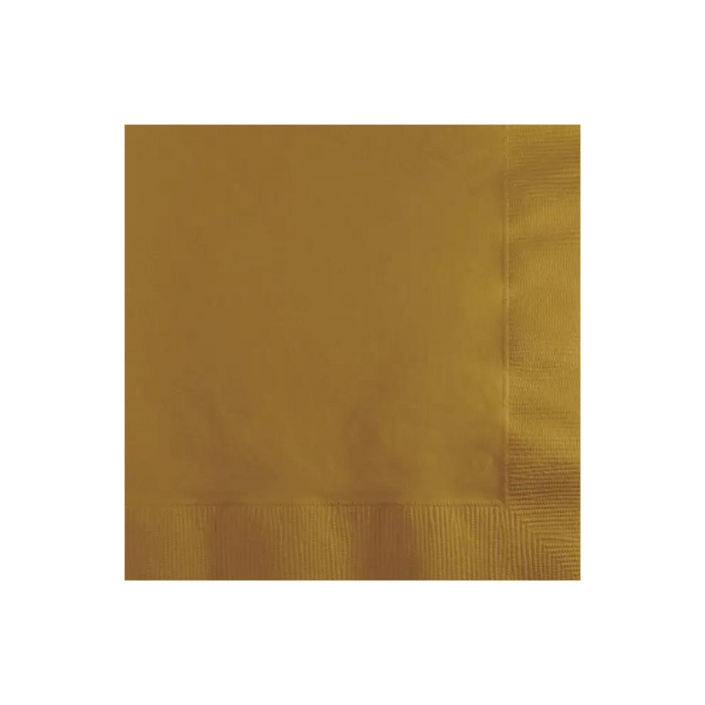 gold napkin square plain table decor for birthday from Parte Haus party supply store in Bethesda MD