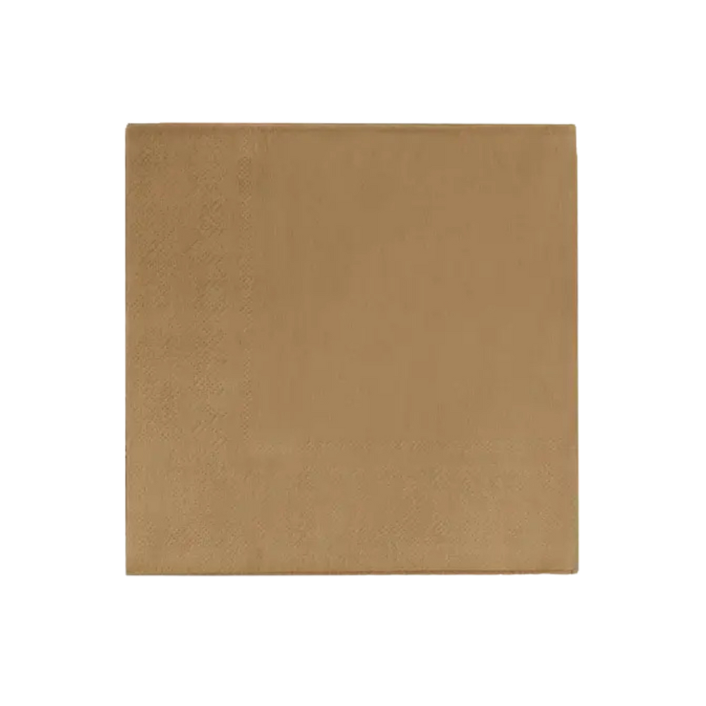 Brown napkin plain square table decor for birthday from Parte Haus party supply store in Bethesda MD