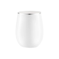 White stainless steel wine tumbler with silver rim for celebration from Parte Haus party supply store in Bethesda MD