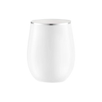 White stainless steel wine tumbler with silver rim for celebration from Parte Haus party supply store in Bethesda MD