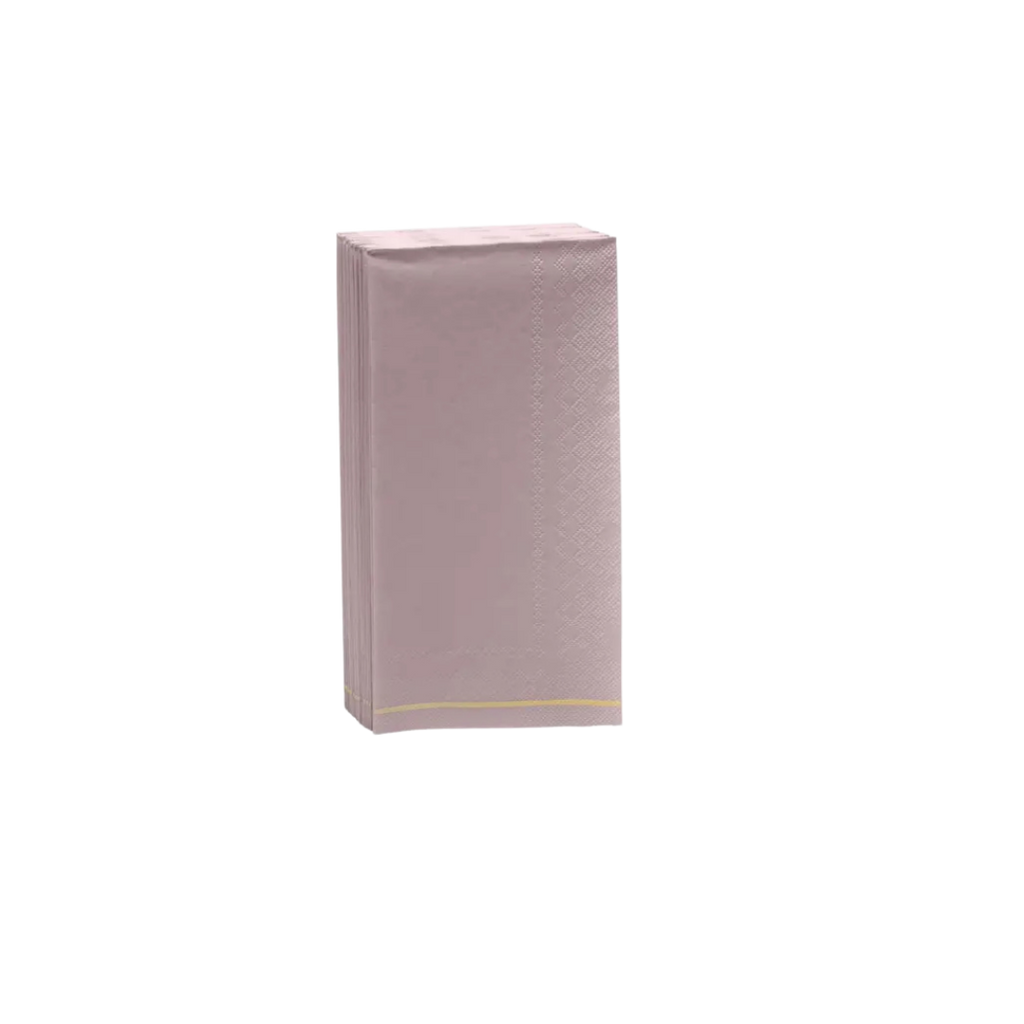 Blush pink napkin with gold trim elegant disposable napkins for celebrations from Parte Haus party supply store in Bethesda MD