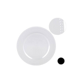 White beaded edge plastic plate elegant tableware for celebrations from Parte Haus party supply store in Bethesda Maryland