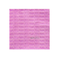 Pink napkin with repeated Mazel text modern bar mitzvah decoration from Parte Haus party supply store in Bethesda MD