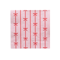 Pink and red napkin featuring ribbon bow design birthday or baby shower from Parte Haus party supply store in Bethesda MD