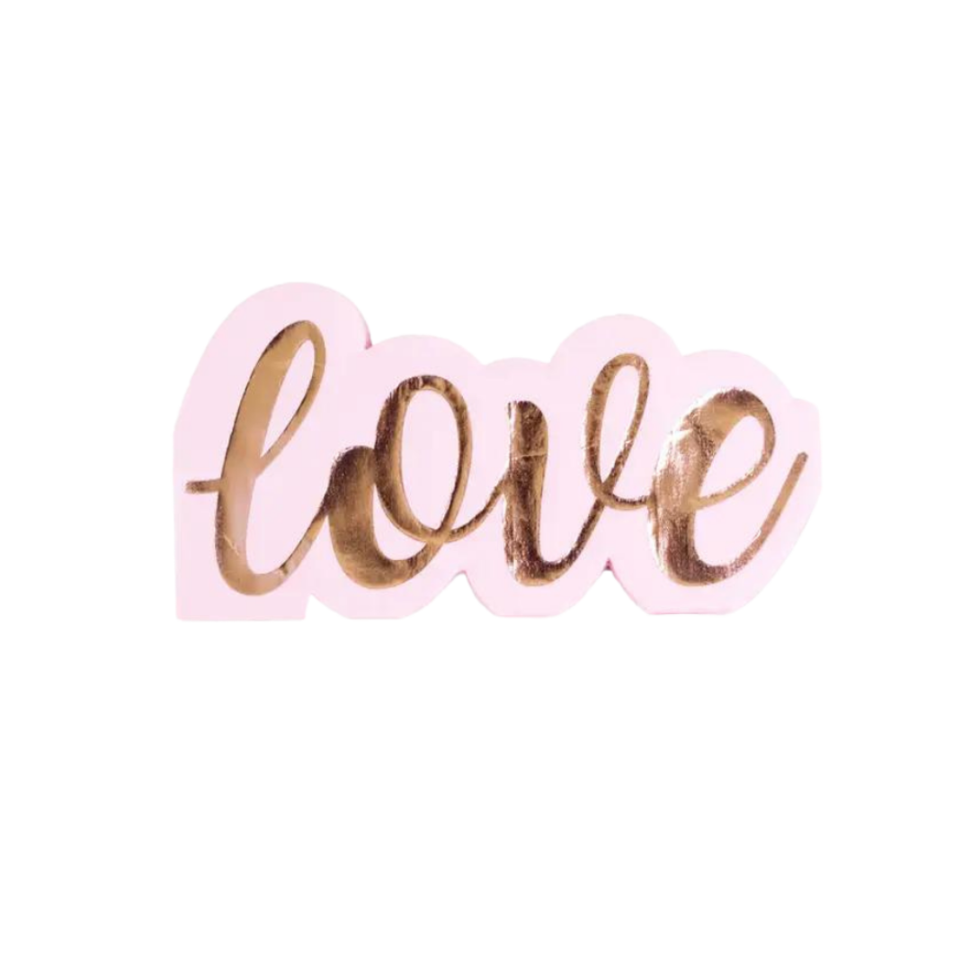 rose gold love sign wedding decoration from Parte Haus party supply store in Bethesda MD