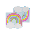 Pastel rainbow napkins with clouds birthday theme from Parte Haus party supply store in Bethesda Maryland