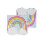 Pastel rainbow napkins with clouds birthday theme from Parte Haus party supply store in Bethesda Maryland