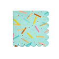 Blue confetti napkin with scalloped edges birthday theme from Parte Haus party supply store in Bethesda MD