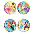 Colorful princess themed round balloons featuring animated princesses for birthday from Parte Haus party supply store in Bethesda MD.