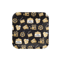 Black gold movie night square paper plate with film reels popcorn and drinks from Parte Haus party supply store in Bethesda MD