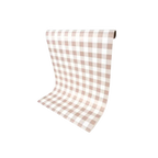 Blush gingham table cover with checkered pattern picnic theme from Parte Haus party supply store in Bethesda MD