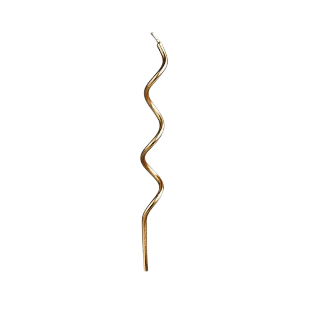 Gold wavy drink stirrer barware for celebration from Parte Haus party supply store in Bethesda Maryland