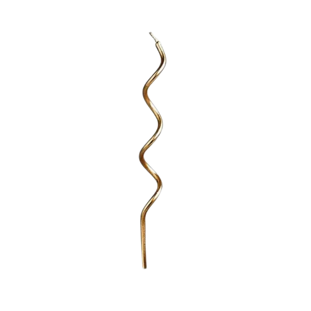 Gold wavy drink stirrer barware for celebration from Parte Haus party supply store in Bethesda Maryland