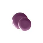 Purple round plates glossy finish birthday from Parte Haus party supply store in Bethesda MD