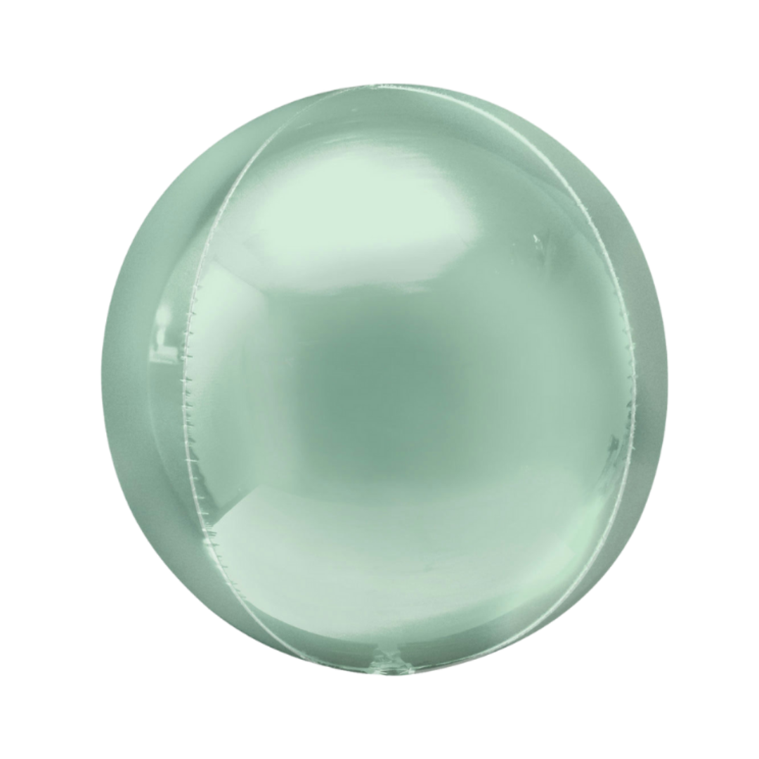mint green round balloon shiny surface for birthday or celebration from Parte Haus party supply store in Bethesda MD