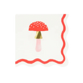 Red mushroom napkin with scalloped edge for whimsical celebration from Parte Haus party supply store in Bethesda MD