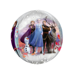 Multicolor Frozen balloon with Anna Elsa Olaf Kristoff and Sven winter birthday from Parte Haus party supply store in Bethesda Maryland