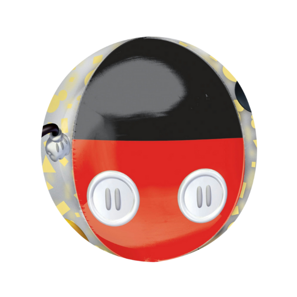Black and red round balloon with cartoon hands for birthday theme from Parte Haus party supply store in Bethesda MD