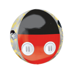 Black and red round balloon with cartoon hands for birthday theme from Parte Haus party supply store in Bethesda MD