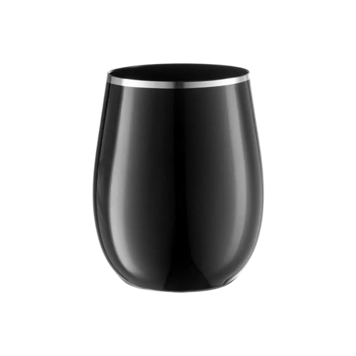 Black stainless steel tumbler with smooth finish elegant drinkware from Parte Haus party supply store in Bethesda Maryland