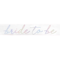 pastel iridescent bride to be sash for bridal shower from Parte Haus party supply store in Bethesda MD