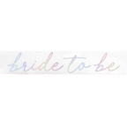 pastel iridescent bride to be sash for bridal shower from Parte Haus party supply store in Bethesda MD