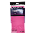 Pink plastic table cover in packaging for birthday or celebration from Parte Haus party supply store in Bethesda MD