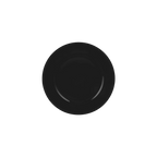 Black plastic plate elegant tableware for birthday or dinner from Parte Haus party supply store in Bethesda MD.